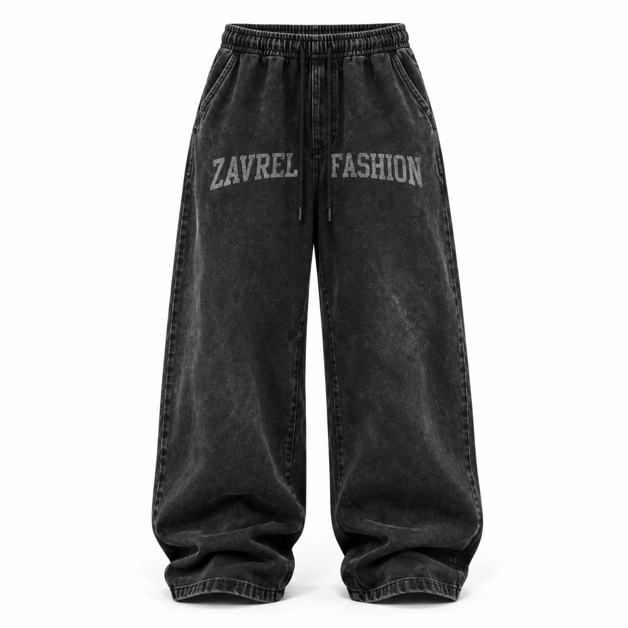 Acid-Washed Black Wide-Leg Sweatpants Acid-Washed Black Wide-Leg Sweatpants