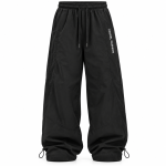 Black Parachute Toggle Pants