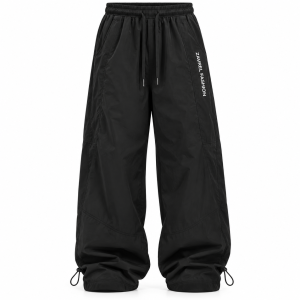 Black Parachute Toggle Pants