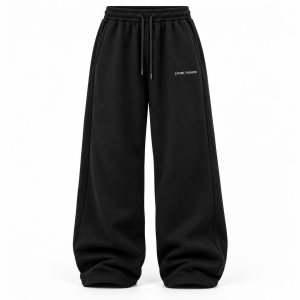 Black Wide-Leg Sweatpants