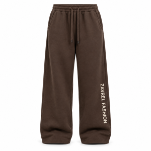 Cocoa Brown Wide-Leg Sweatpants